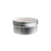 Boîte ronde en aluminium avec couvercle à vis et cache en EPE (± 250 ml)